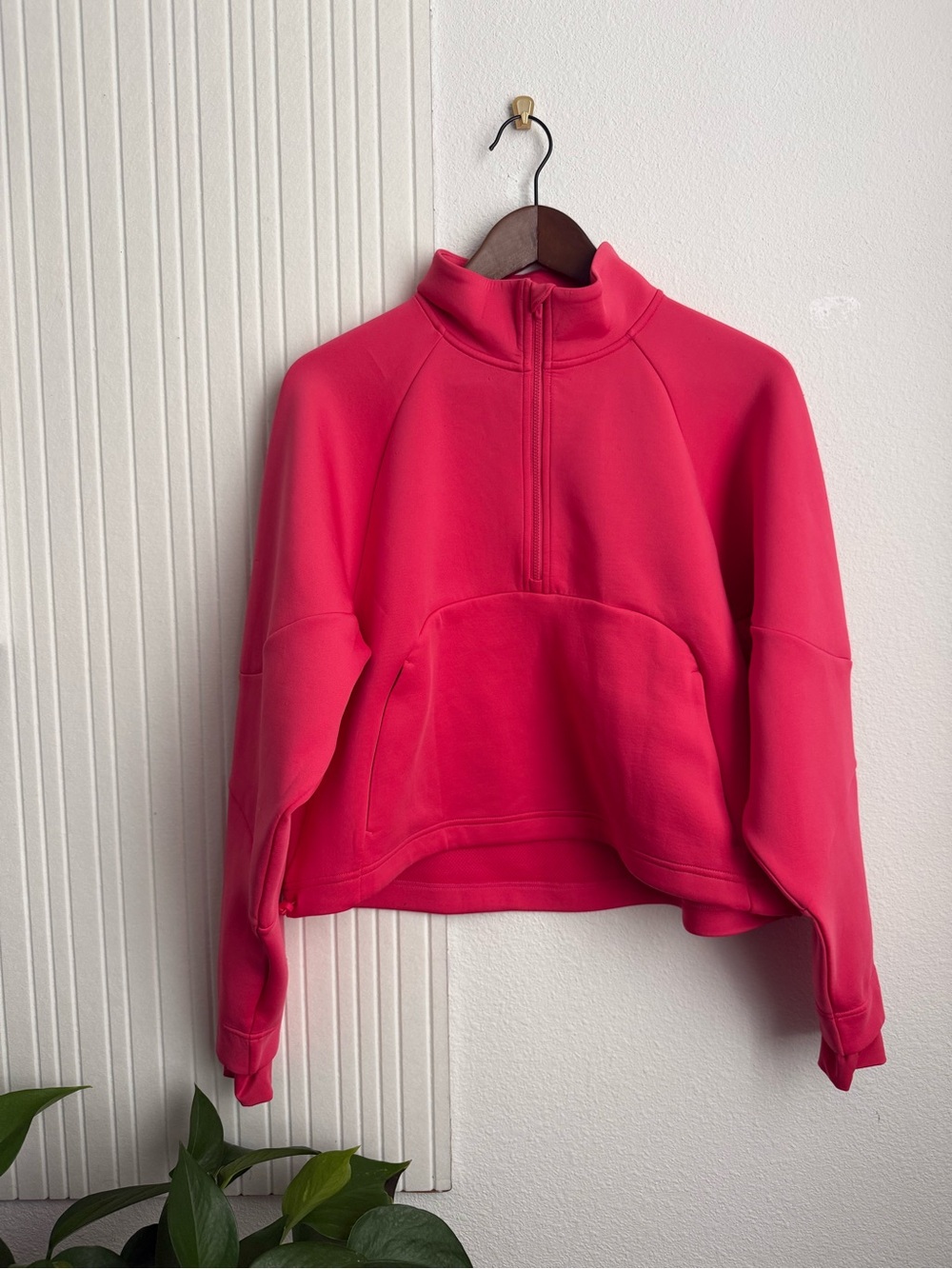 Nike DRI-FIT Pink Scuba Half-Zip Pullover with Thumbholes and Front Pocket